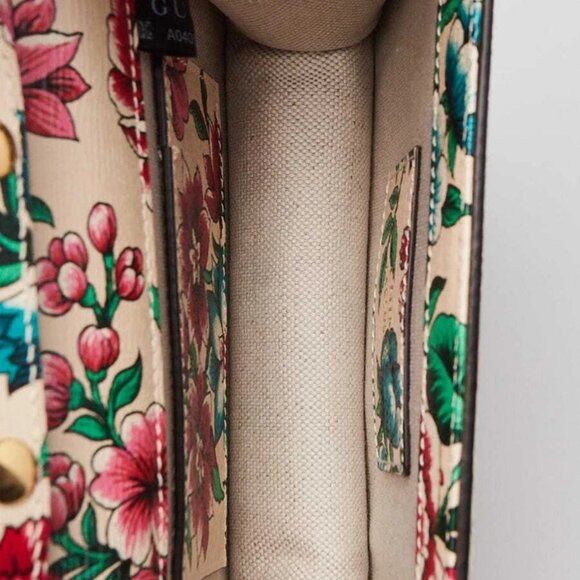Gucci Multicolor Brit Roses Print Leather Ophidia Mini Square Shoulder Bag - Picture 8 of 10